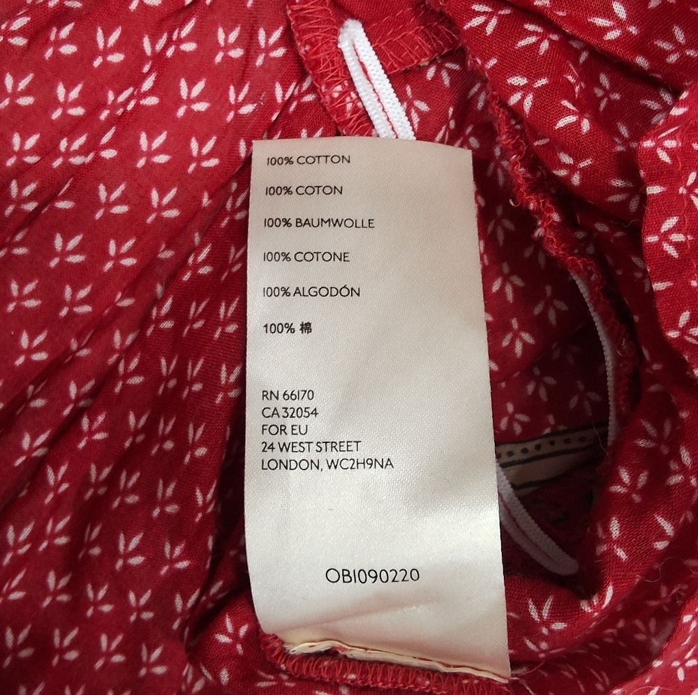 Anthropologie~Keira~Embroidered Red~ Peplum Blouse~Bohemian Boho~Hippie~ US2 UK6 - Picture 8 of 11